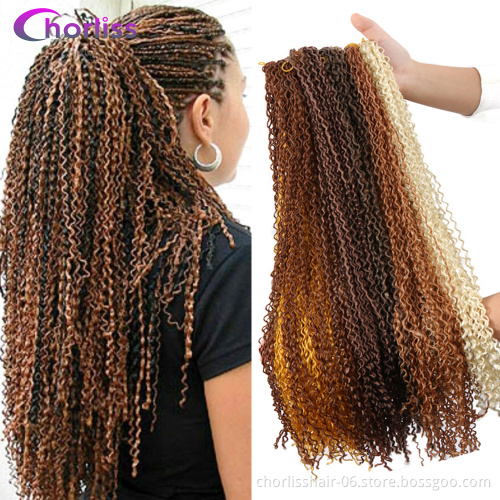 Wholesale 28'' Micro Curly Zizi Braids Wavy Box Braids Thin Zizi Twists Synthetic Braiding Hair Extensions Crochet Hair African